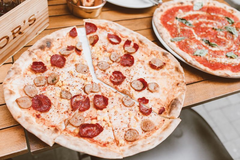 Pequod's Sausage Deep Dish pizza